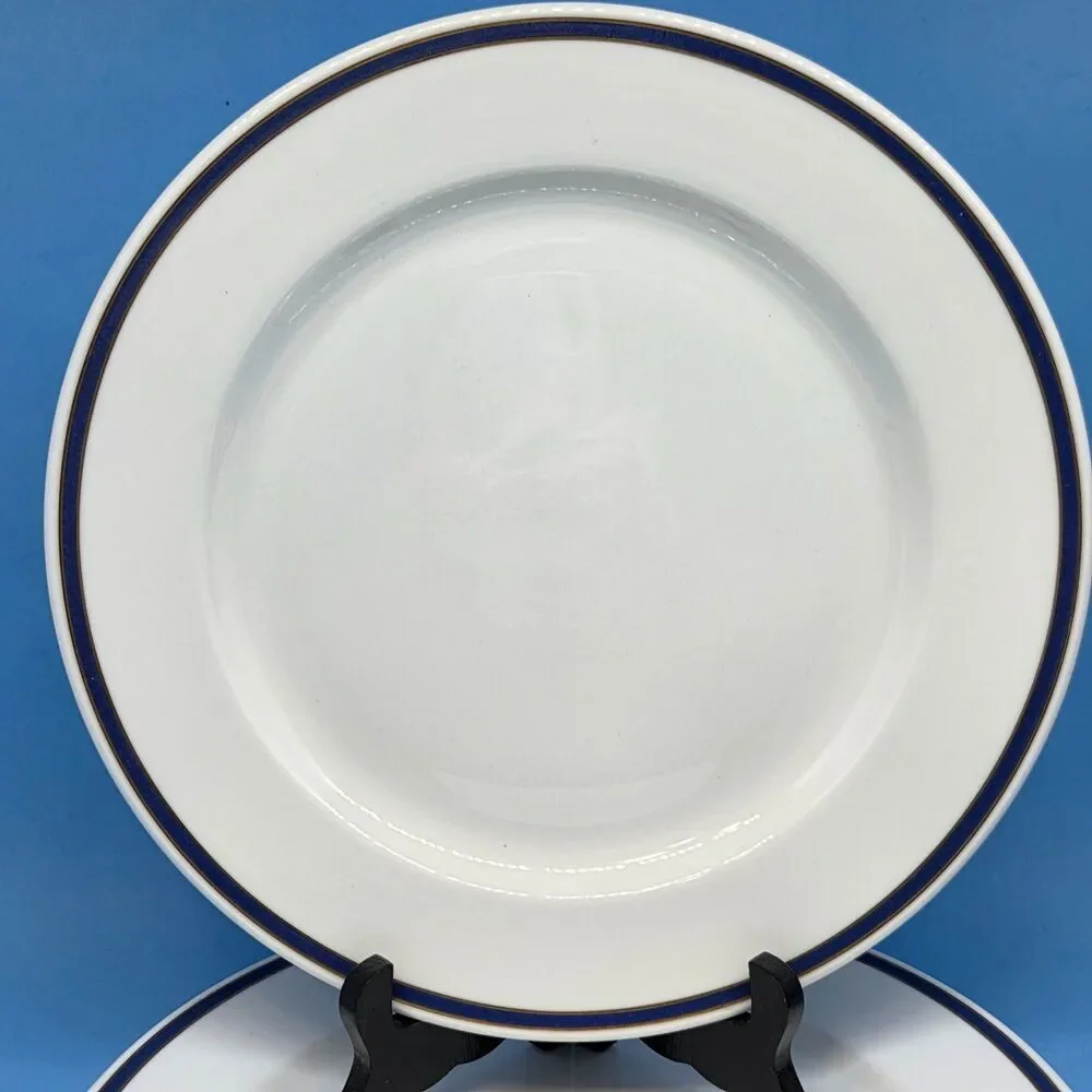 Royal Doulton Ultimate Hotel Fine Bone China Set Of 2 White With Blue/Gold Trim